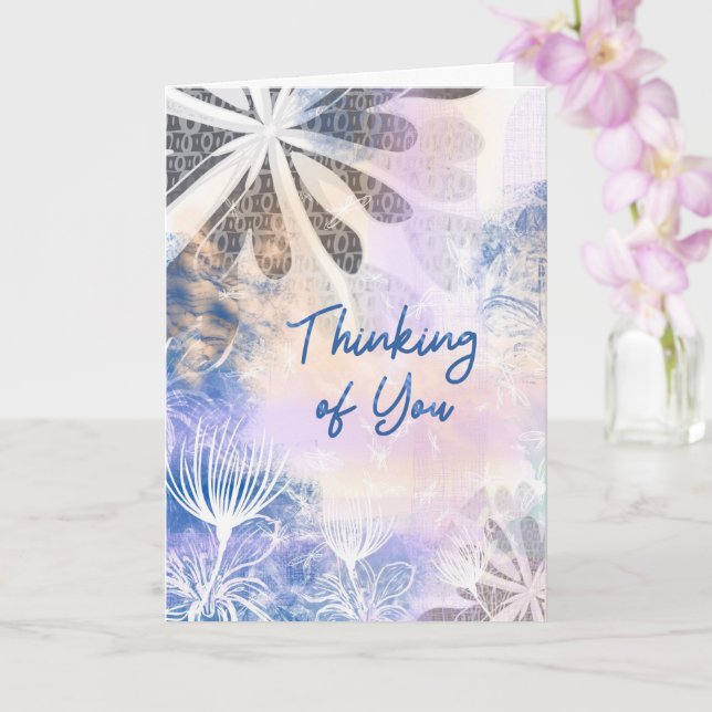 True Blue – Wasserfarben-Blumen-Ermutigung Karte (Orchidee)