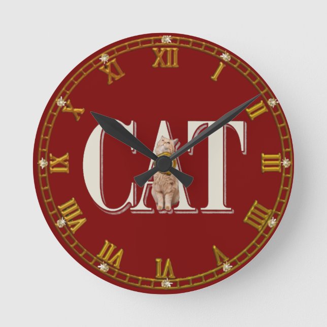 True Cat Liebe Runde Wanduhr (Vorderseite)