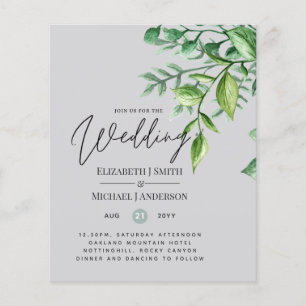 True Color GREENERY Budget Hochzeitseinladungen