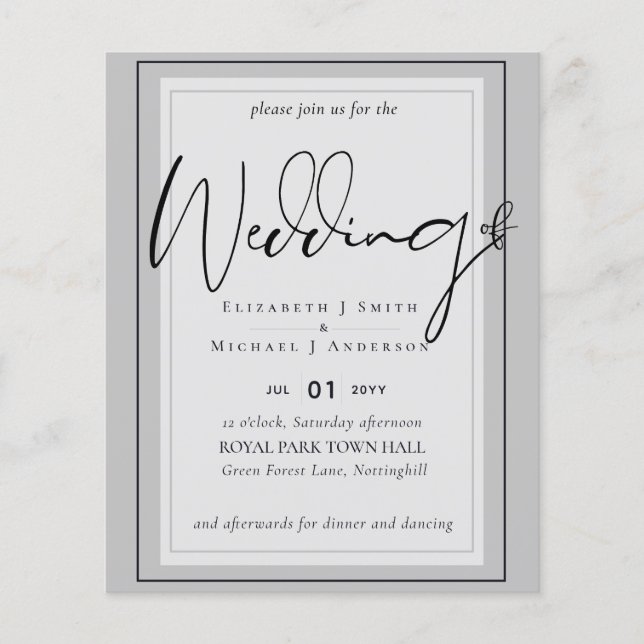 True Color Script Typografy Budget Hochzeit (Vorderseite)
