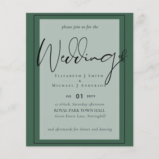 True Color Script Typografy Budget Hochzeit (Vorderseite)
