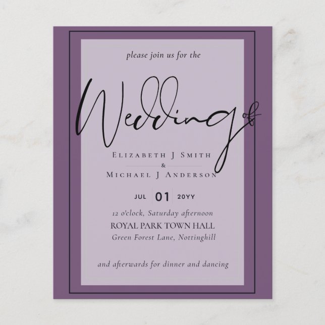 True Color Script Typografy Budget Hochzeit (Vorderseite)