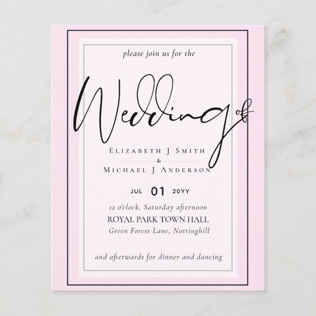 True Color Script Typografy Budget Hochzeit (Vorderseite)