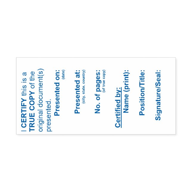 True Copy Briefmarke (Rechtsanwalt & Notar) - 2,9" Permastempel (Design)