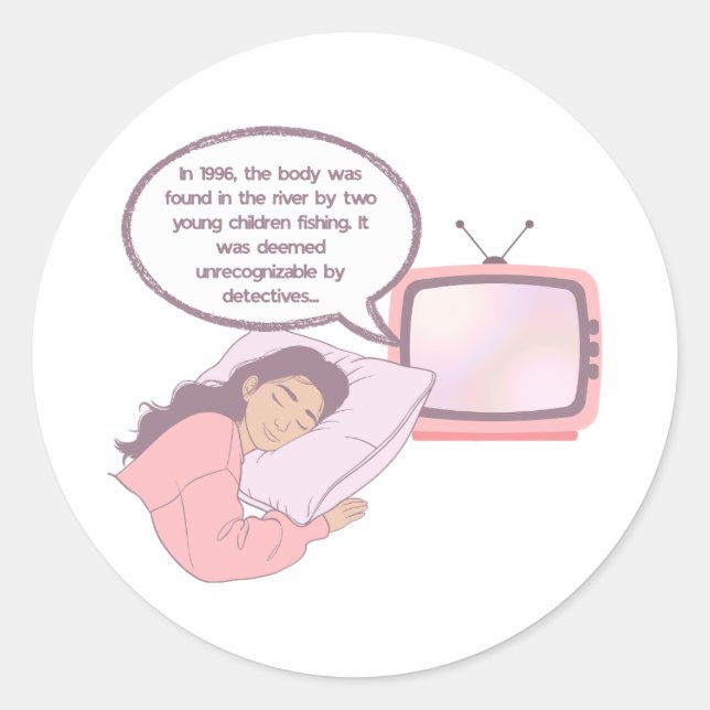 True Crime Lover Minimalist Design | Dark Humor Runder Aufkleber (Vorderseite)