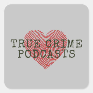 True Crime Podcast Lover Quadratischer Aufkleber