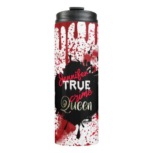 True Crime Queen Personalisiert Thermosbecher (Vorderseite)