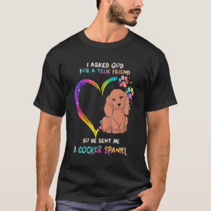 True Friend Cocker Spaniel mit Herz-Gefärbte Krawa T-Shirt