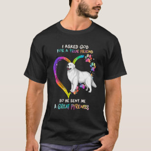True Friend Great Pyrenäen mit Herz-Gefärbte Krawa T-Shirt