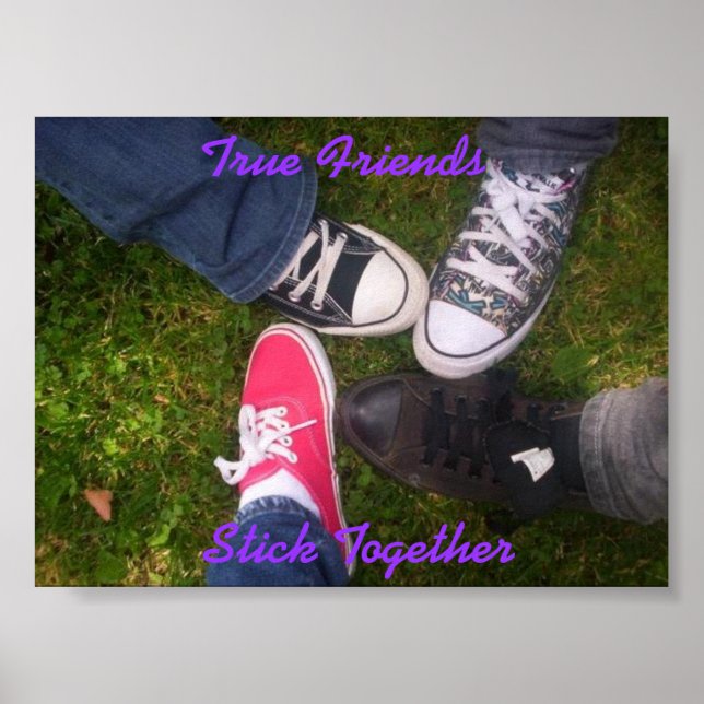 "True Friends Poster" (lila Schriftart) Poster (Vorne)