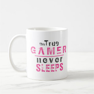 True Gamer schläft nie Pink Girl Gamer Kaffeetasse