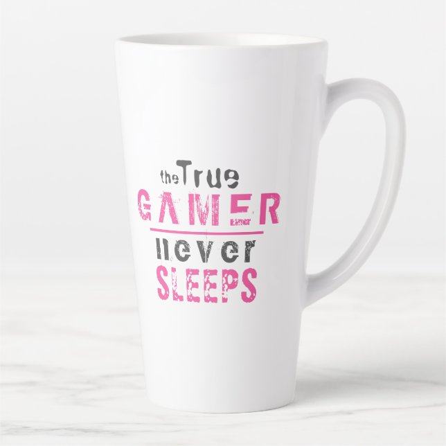 True Gamer schläft nie Pink Girl Gamer Milchtasse (Rechts)