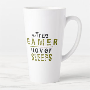 True Gamer schläft niemals Typografy Gamer Milchtasse