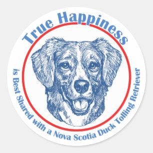 True Happy Nova Scotia Duck Tolling Retriever Runder Aufkleber