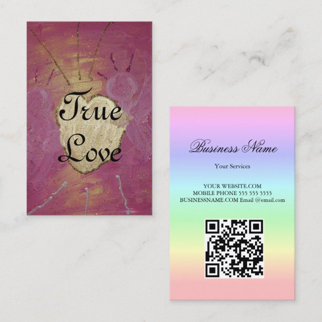 True Love Angel QR-Code Visitenkarte (Vorne/Hinten)
