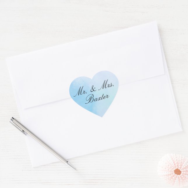 "True Love Blue" Herz-Aufkleber (Umschlag)
