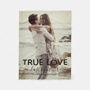 True Love Couple Foto Verlobung Geschenk Fleecedecke