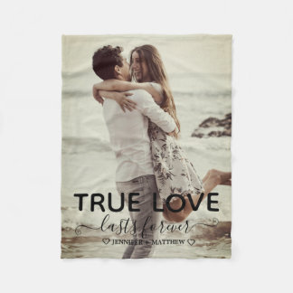 True Love Couple Foto Verlobung Geschenk Fleecedecke