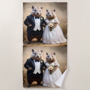 "True Love Down Under: Wombats heiraten Strandtuch