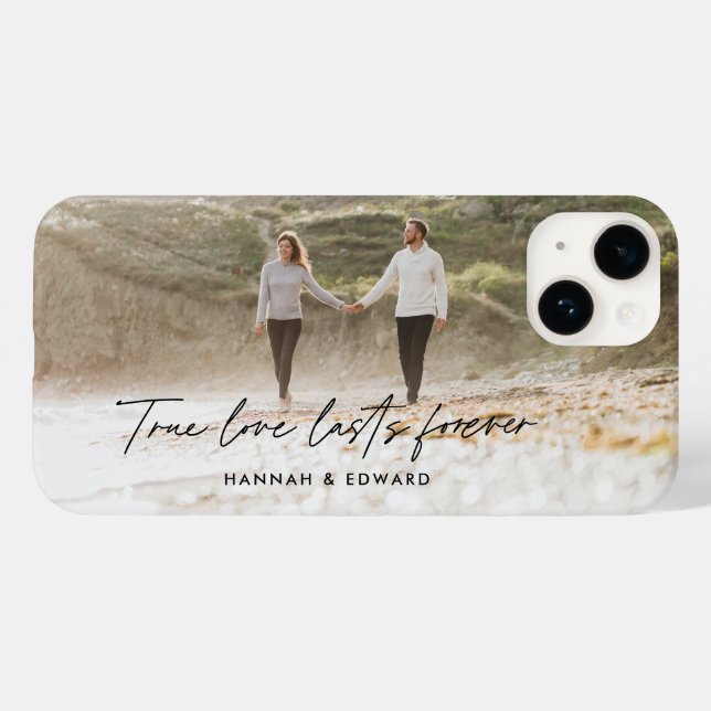 True Love Foto Modernes, personalisiertes Geschenk Case-Mate iPhone Hülle (Rückseite (Horizontal))