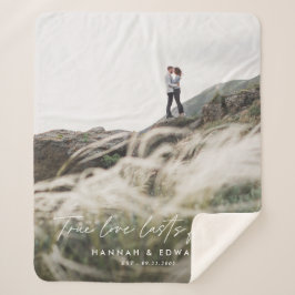 True Love Foto Modernes, personalisiertes Geschenk Sherpadecke