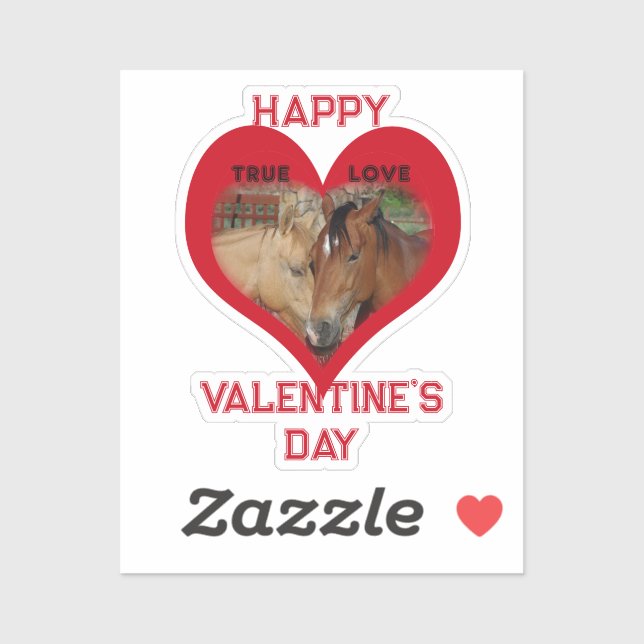 True Love Horses Conversation Heart Valentine Aufkleber (Blatt)
