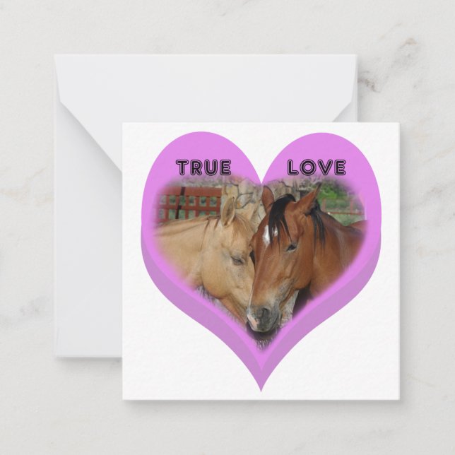 True Love Horses Conversation Hearts Valentine's Mitteilungskarte (Vorderseite)