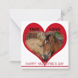 True Love Horses in Red Heart Valentine's Day Card Mitteilungskarte