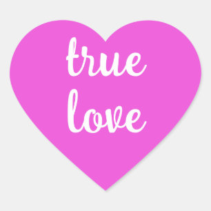 True Love Hright Pink Heart Stickers