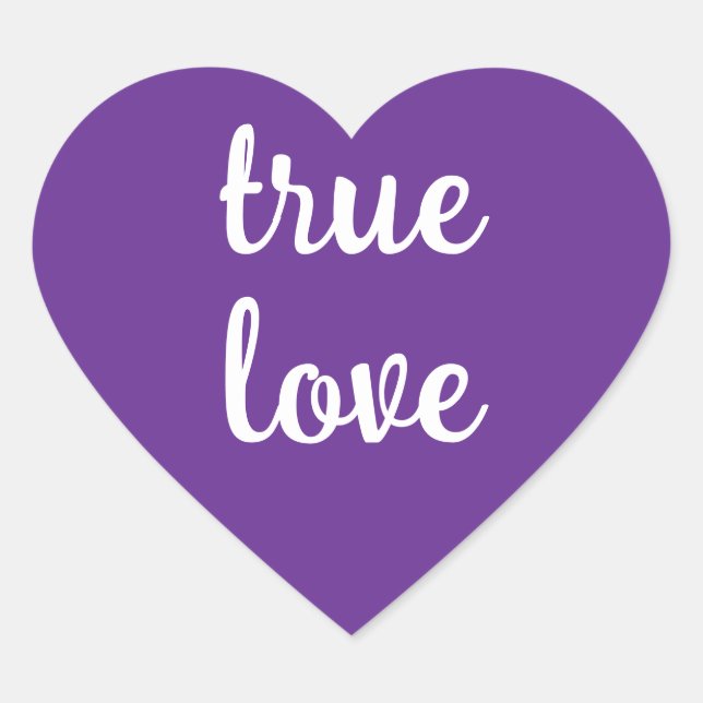 True Love Lila Heart Stickers (Vorderseite)