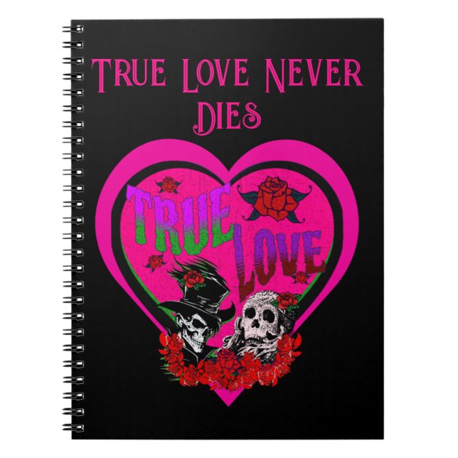 True Love Pink Skull Couple Custom Notizblock (Vorderseite)