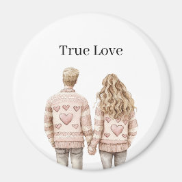 True Love Pink Sweethearts Magnet