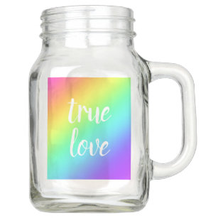 "True Love" Rainbow Mason Jars Einmachglas