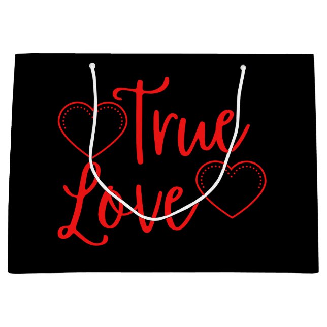 True Love Red Valentine Große Geschenktüte (Vorderseite)