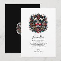 True Love Skeleton Herz Tattoo Wedding Vielen Dank