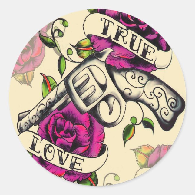 True Love Tattoo Art Sticker (Vorderseite)
