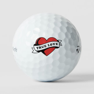 True Love Tattoo Heart | Klassisches Romandesign Golfball