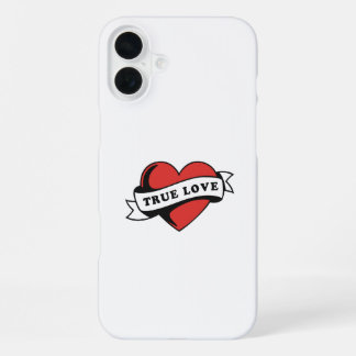 True Love Tattoo Heart | Klassisches Romandesign iPhone 16 Plus Hülle
