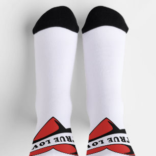 True Love Tattoo Heart   Klassisches Romandesign Socken