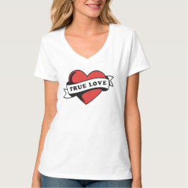 True Love Tattoo Heart | Klassisches Romandesign T-Shirt