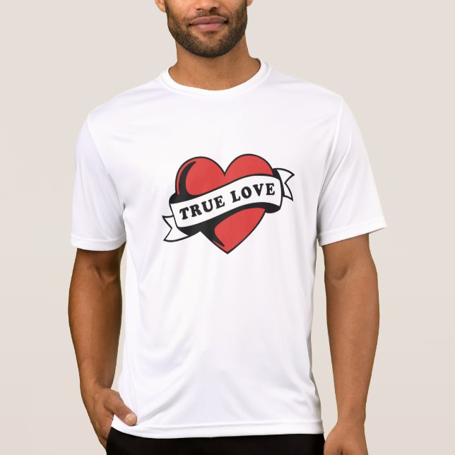 True Love Tattoo Heart | Klassisches Romandesign T-Shirt (Vorderseite)