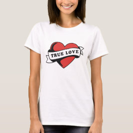 True Love Tattoo Heart | Klassisches Romandesign T-Shirt