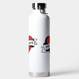 True Love Tattoo Heart Klassisches Romandesign Trinkflasche
