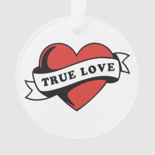 True Love Tattoo Herz   Klassisches Romantik-Desig Ornament