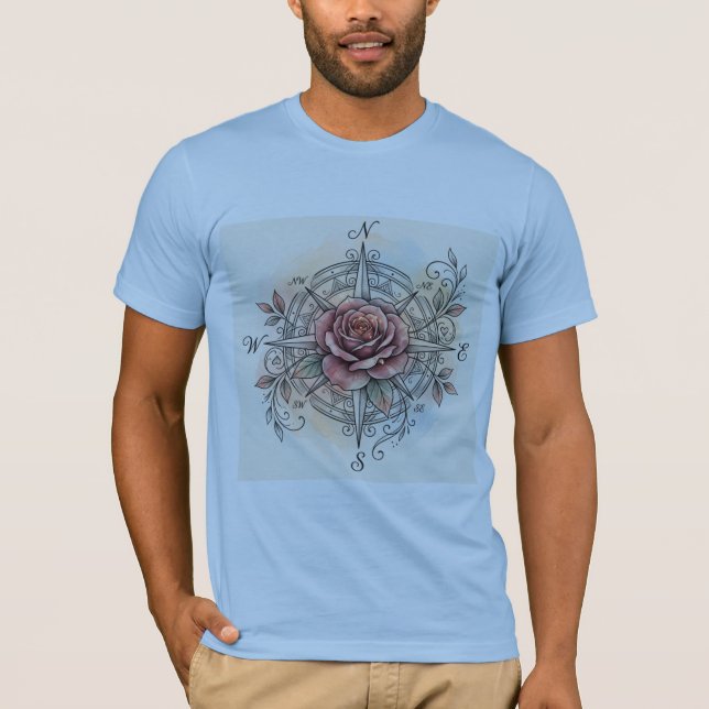 True North Bliss | Rose Compass Tattoo T-Shirt (Vorderseite)