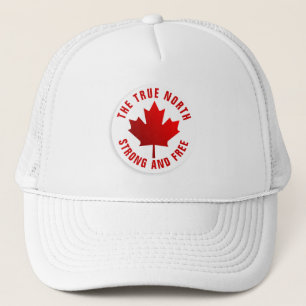 True North Strong and Free Red Maple Leaf Truckerkappe