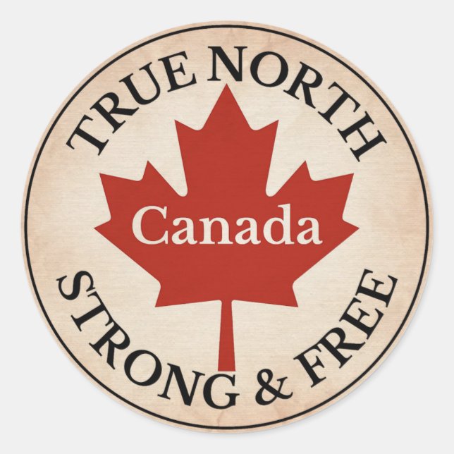 True North Strong und Free Runder Aufkleber (Vorderseite)