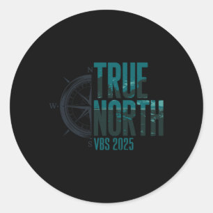 True North Vbs 2025 Christus-Abenteuer-Ferien Bibe Runder Aufkleber