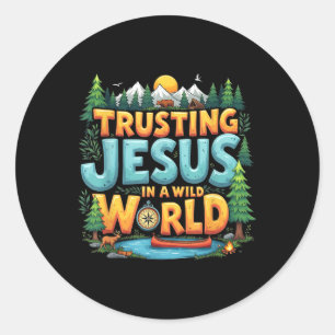 True North Vbs 2025 Jesus vertrauend Christliches Runder Aufkleber