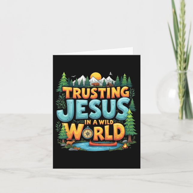 True North Vbs 2025 Trusting Jesus Camp Christlich Karte (Vorderseite)